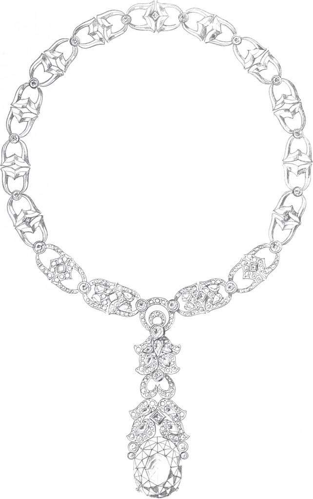 Drawn Jewelry Set Diamond Necklace Gemstone Stock Illustration 1869797512 |  Shutterstock